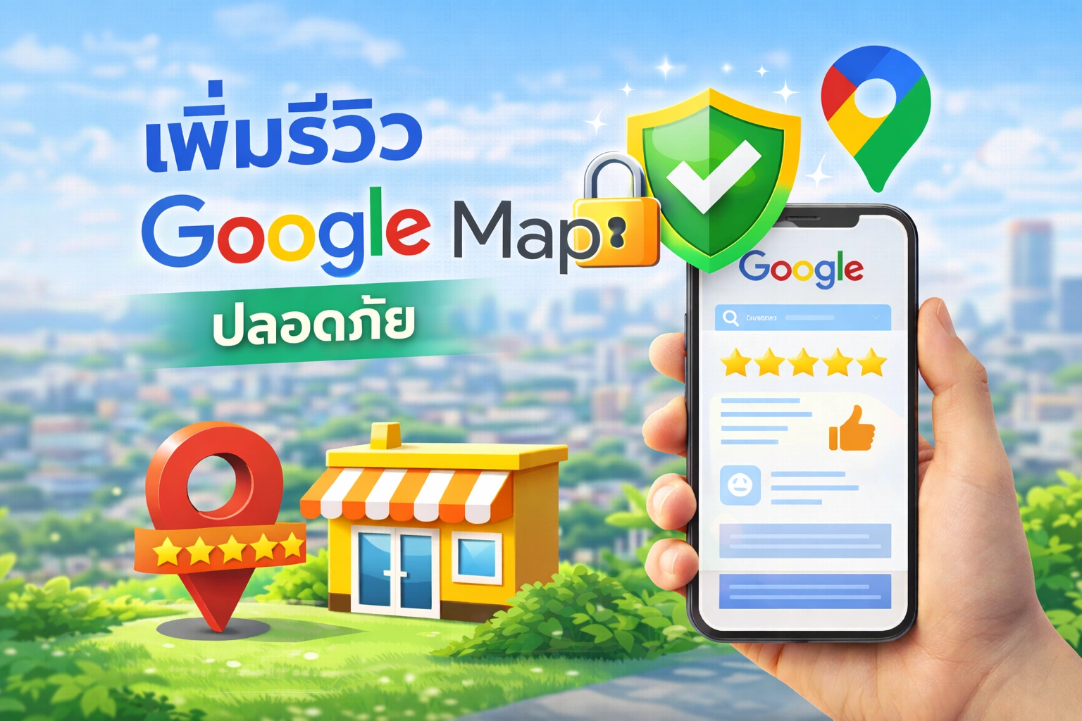 เพิ่มรีวิว Google Map ปลอดภัย